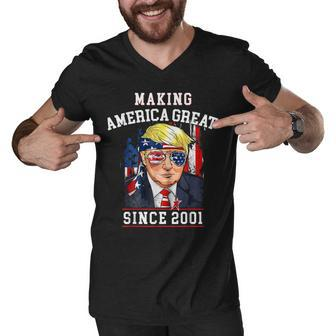 21St BirthdayMaking America Great Since 2001 Men V-Neck Tshirt - Thegiftio UK