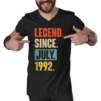 30 Years Old Gifts Legend Since July 1992 30Th Birthday Men V-Neck Tshirt - Seseable