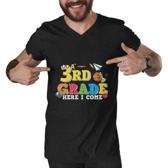 3Rd Grade Here I Come Back To School First Day Of School Men V-Neck Tshirt - Monsterry CA