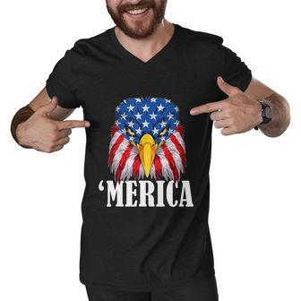 4Th July Eagle Merica America Independence Day Patriot Usa Gift Men V-Neck Tshirt - Monsterry DE