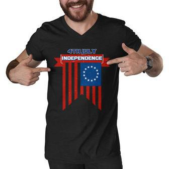 4Th Of July Independence American Flag Men V-Neck Tshirt - Monsterry AU