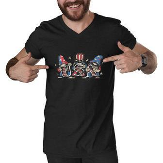 4Th Of July Shirts Women Outfits For Men Patriotic Gnomes Men V-Neck Tshirt - Monsterry
