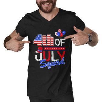 4Th Of July Squad Hat Patriotic Proud American Men V-Neck Tshirt - Thegiftio UK