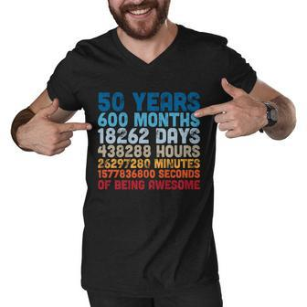 50 Years Months Days Hours Minutes Seconds Of Being Awesome Tshirt Men V-Neck Tshirt - Monsterry DE