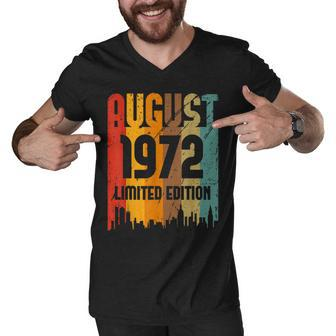 50 Years Old Vintage Awesome Since August 1972 50Th Birthday Men V-Neck Tshirt - Thegiftio UK
