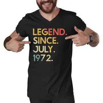 50 Years Old Vintage Legend Since July 1972 50Th Birthday Men V-Neck Tshirt - Seseable