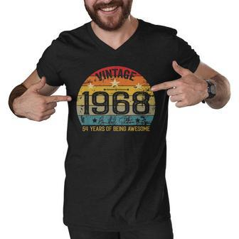 54 Year Old Gifts Vintage 1968 Limited Edition 54Th B-Day Men V-Neck Tshirt - Thegiftio UK