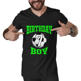 7Th Birthday Boy Shirt Soccer Shirt 7 Years Old Kid Men V-Neck Tshirt - Monsterry AU