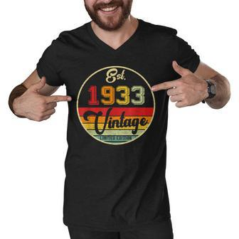 89 Year Old Gifts Vintage 1933 Limited Edition 89Th B-Day Men V-Neck Tshirt - Thegiftio UK