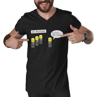 Aa Meeting Funny Alcohol Drinking Tshirt Men V-Neck Tshirt - Monsterry CA