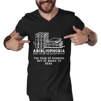 Abibliophobia Cool Gift Funny Reading Bookworm Reader Gift Men V-Neck Tshirt - Monsterry CA