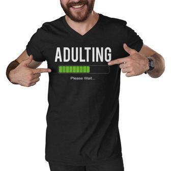 Adult 18Th Birthday Adulting For 18 Years Old Girls Boys Men V-Neck Tshirt - Seseable