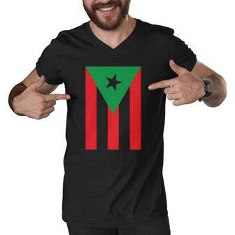 Afro Latino Flag Afro Boricua Puerto Rico African Latinx Pr Men V-Neck Tshirt - Thegiftio UK