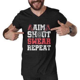 Aim Swear Repeat V2 Men V-Neck Tshirt - Thegiftio UK