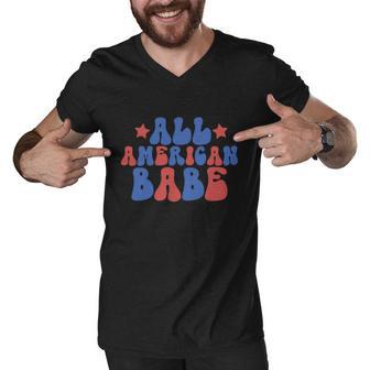 All American Babe 4Th Of July Men V-Neck Tshirt - Monsterry