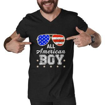 All American Boy 4Th Of July Boys Kids Sunglasses Men V-Neck Tshirt - Monsterry AU