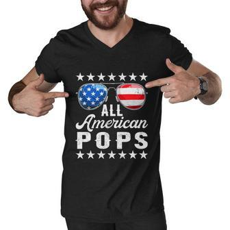 All American Pops Shirts 4Th Of July Matching Outfit Family Men V-Neck Tshirt - Monsterry