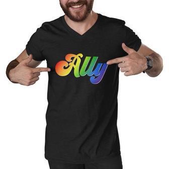 Ally Lgbt Support Tshirt Men V-Neck Tshirt - Monsterry DE