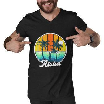 Aloha Hawaii Hawaiian Shirts For Boys Girls Palm Tree Surf Graphic Design Printed Casual Daily Basic Men V-Neck Tshirt - Thegiftio UK