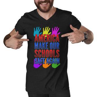 America Make Our Schools Safe Again Tshirt Men V-Neck Tshirt - Monsterry DE