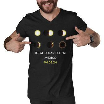 America Totality 040824 Total Solar Eclipse Mexico 2024 Men V-Neck Tshirt - Thegiftio UK