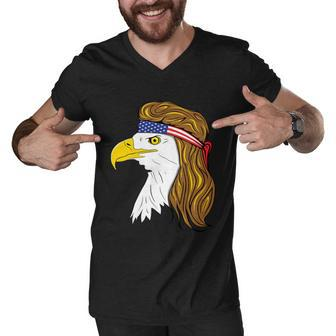 American Bald Eagle Mullet 4Th Of July Funny Usa Patriotic Cute Gift Men V-Neck Tshirt - Monsterry DE