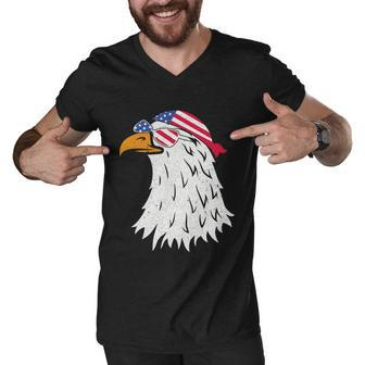 American Bald Eagle Mullet 4Th Of July Vintage Gift Men V-Neck Tshirt - Monsterry UK
