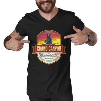 American Black Bear Grand Canyon National Park Men V-Neck Tshirt - Monsterry CA