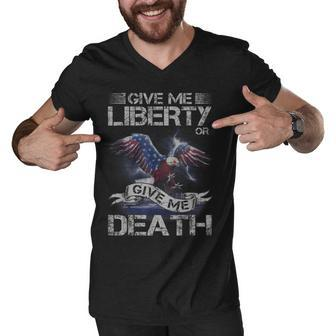 American Eagle Give Me Liberty Or Give Me Death 4Th Of July Men V-Neck Tshirt - Seseable