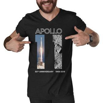 Apollo 11 50Th Anniversary Design Tshirt Men V-Neck Tshirt - Monsterry UK