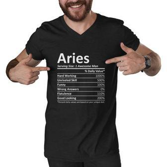 Aries Nutrition Funny Birthday Personalized Name Gift Idea Graphic Design Printed Casual Daily Basic Men V-Neck Tshirt - Thegiftio UK
