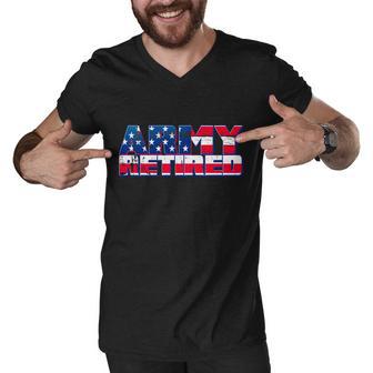 Army Retired V2 Men V-Neck Tshirt - Monsterry