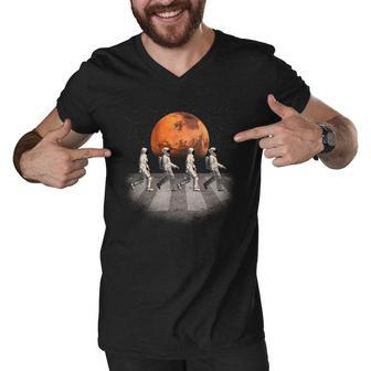 Astronauts Occupy Mars Crosswalk Tshirt Men V-Neck Tshirt - Monsterry CA