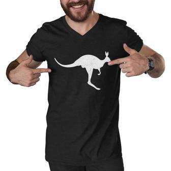 Aussie Kangaroo Tshirt Men V-Neck Tshirt - Monsterry