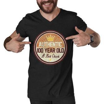 Authentic 100 Year Old Classic 100Th Birthday Tshirt Men V-Neck Tshirt - Monsterry UK