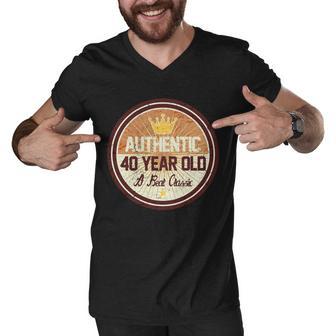 Authentic 40 Year Old Classic 40Th Birthday Men V-Neck Tshirt - Monsterry UK