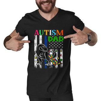 Autism Dad Tshirt Men V-Neck Tshirt - Monsterry