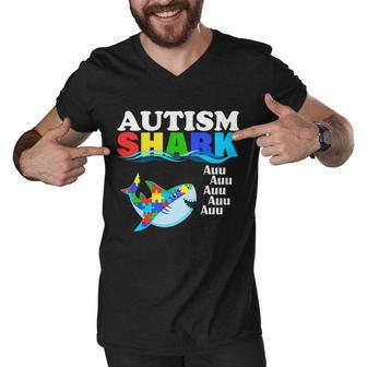 Autism Shark Tshirt Men V-Neck Tshirt - Monsterry UK