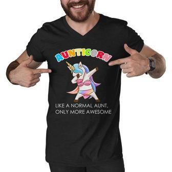 Awesome Aunticorn Like A Normal Aunt Men V-Neck Tshirt - Monsterry DE