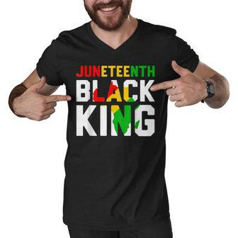 Awesome Junenth Black King Melanin Fathers Day Men Boys Men V-Neck Tshirt - Thegiftio UK