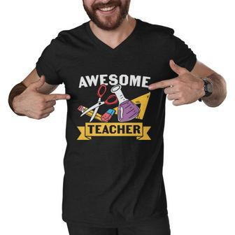 Awesome Teacher Proud Chemistry Graphic Plus Size Shirt For Teach Men V-Neck Tshirt - Monsterry
