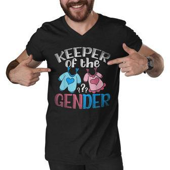 Baby Party Keeper Of The Gender Funny Gender Reveal Men V-Neck Tshirt - Thegiftio UK