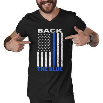 Back The Blue Support Our Police Tshirt Men V-Neck Tshirt - Monsterry