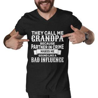 Bad Influence Grandpa Tshirt Men V-Neck Tshirt - Monsterry