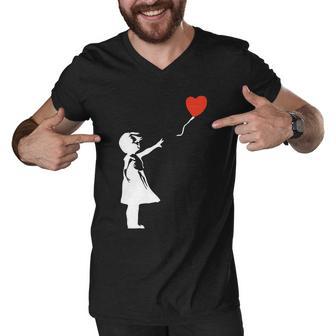 Banksy Style Men V-Neck Tshirt - Monsterry UK