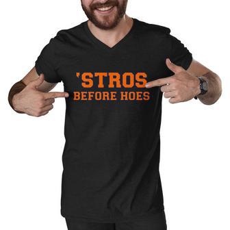 Baseball Stros Before Hoes Houston Tshirt Men V-Neck Tshirt - Monsterry UK