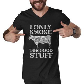 Bbq Smoker I Only Smoke The Good Stuff Men V-Neck Tshirt - Monsterry UK