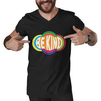 Be Kind 70S Retro Logo Tribute Men V-Neck Tshirt - Monsterry