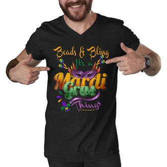Beads And Bling Its A Mardi Gras Thing Carnival Costume Men V-Neck Tshirt - Thegiftio UK