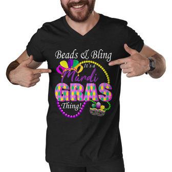 Beads And Bling Its A Mardi Gras Thing Men V-Neck Tshirt - Monsterry AU